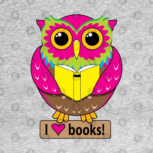 Owl: I Love Books by Buffyandrews